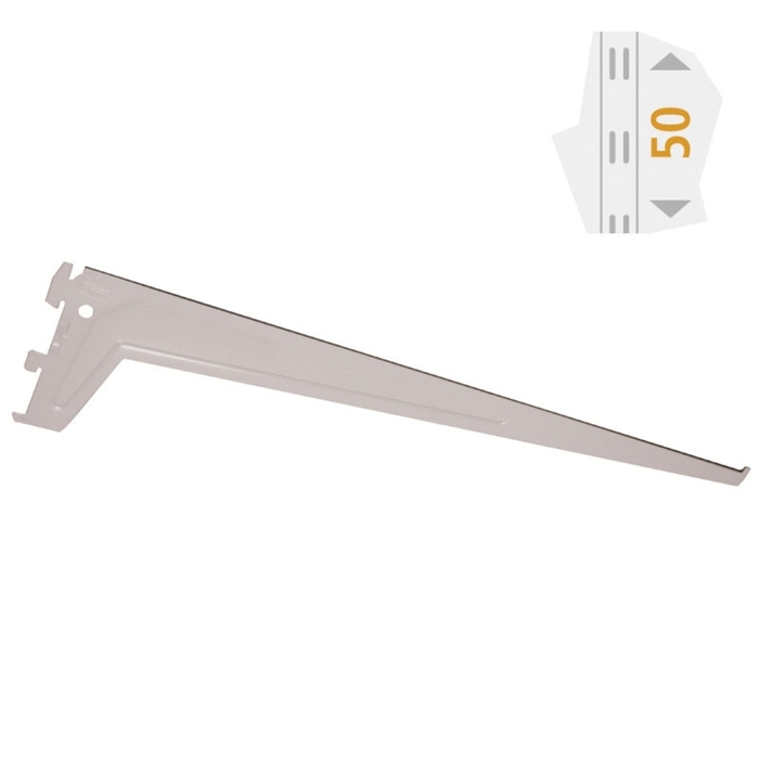 Shelf arm ES Pro 3 hooks white L600 mm