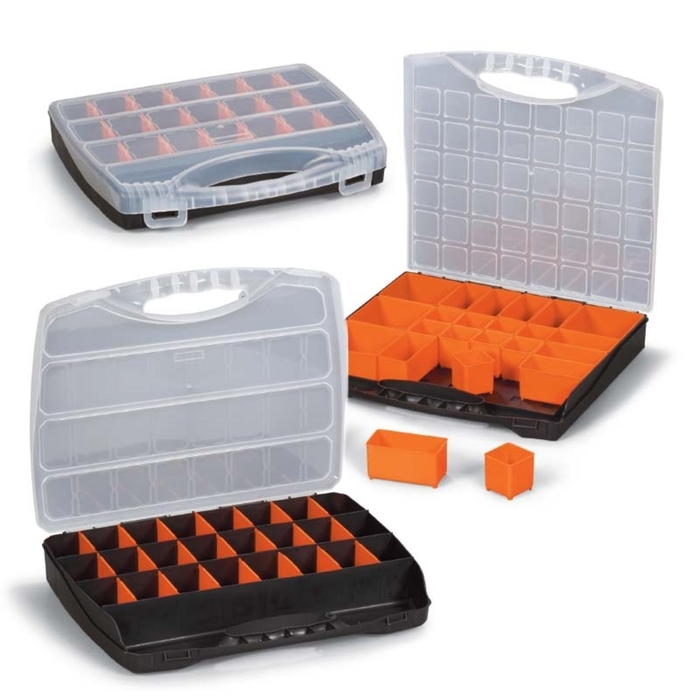 Plastic snuffbox Poly 32 - black/orange 26.5 x 32 x 5 cm