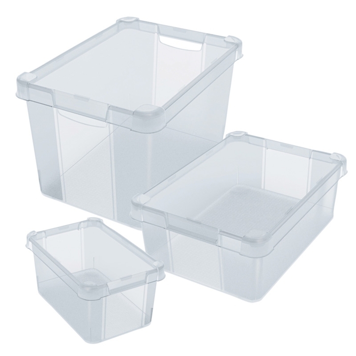 MilanoS12 plastic storage box with lid 38 x 28 x H14 cm