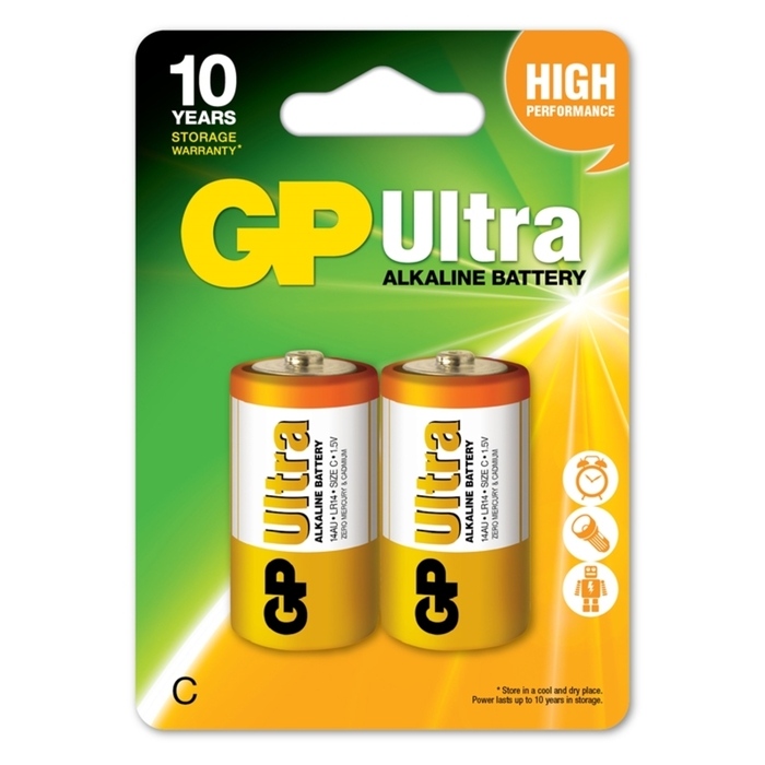 Batteries GP ULTRA Alkaline C LR14 2pcs