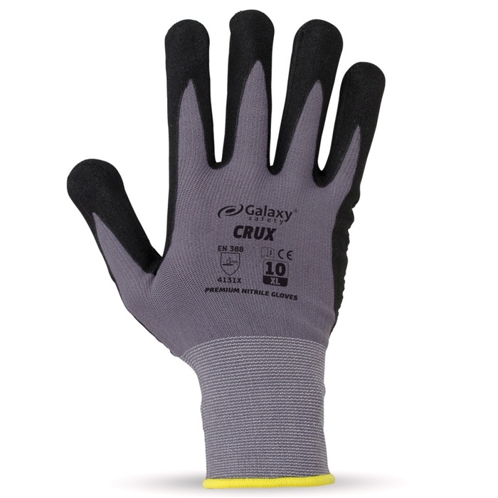 NITRILE GLOVES GALAXY CRUX BLACK-GREY L-2XL