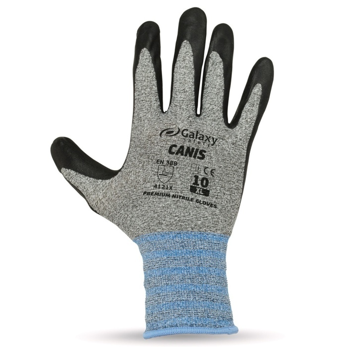 NITRILE GLOVES GALAXY CANIS BLACK-GREY L-2XL