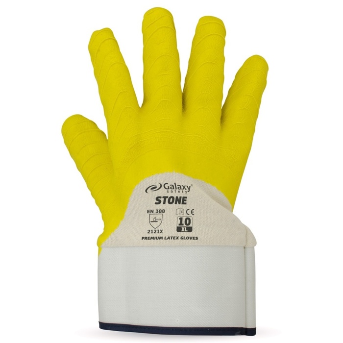 LATEX GLOVES GALAXY STONE WHITE-YELLOW XL-2XL