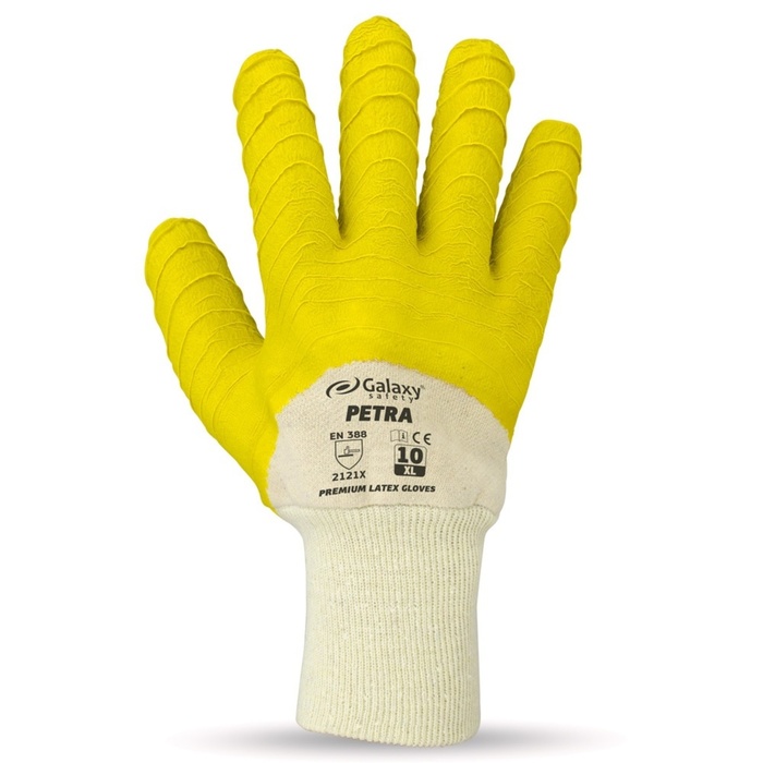 LATEX GLOVES GALAXY PETRA WHITE-YELLOW XL-2XL