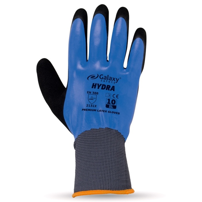 LATEX GLOVES GALAXY HYDRA BLACK-BLUE M-2XL