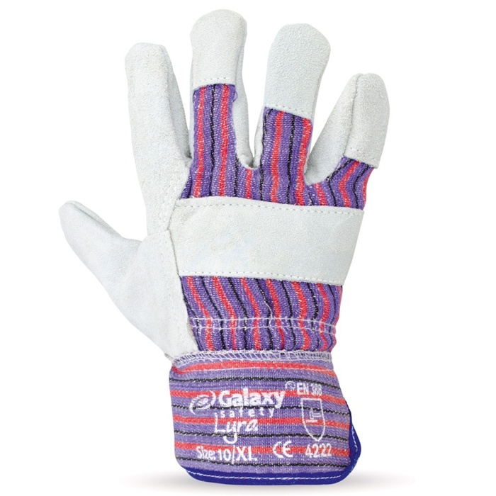 LEATHER-FABRIC GLOVES GALAXY LYRA WHITE-BLUE XL