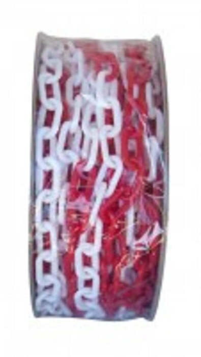 Red White Plastic Chain 6mm 25m PARK-CH-1-25