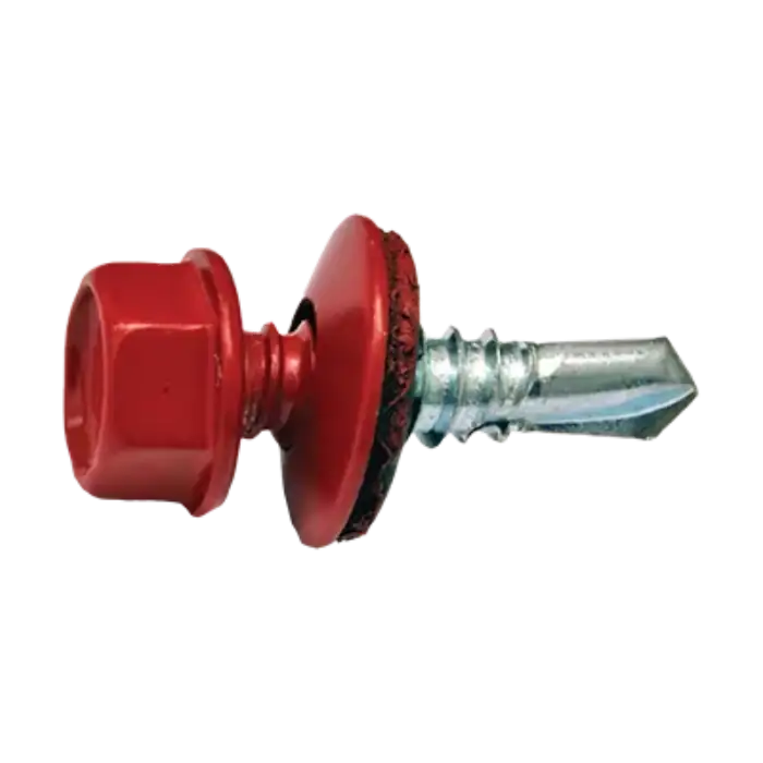 SCREW HEXAGON GALVANIZED RED HEAD WITH 16mm EPDM WASHER (3 HOLE) DIN 7504K, FF GROUP, M6.3X025 (300pcs)