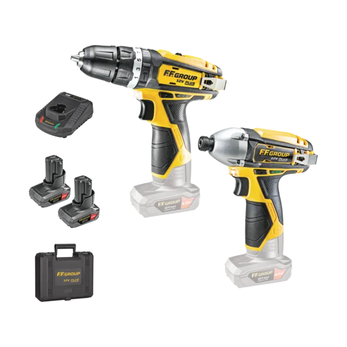 SET - IMPACT DRILL & IMPACT SCREWDRIVER WITH 2x4,0Ah BATTERIES  CHD 12V PLUS & CID 12V/80 PLUS FF Group