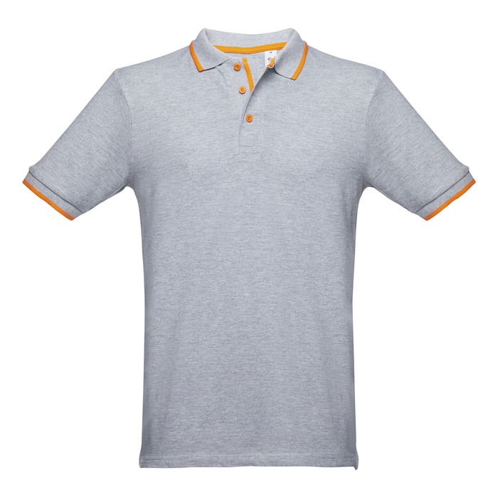 POLO TH ROME 100% COTTON RED-GREY MELANGE S-2XL