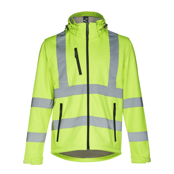 HIGH VISIBILITY SOFTSHELL ZAGREB WORK 100% P NEON YELLOW S-2XL