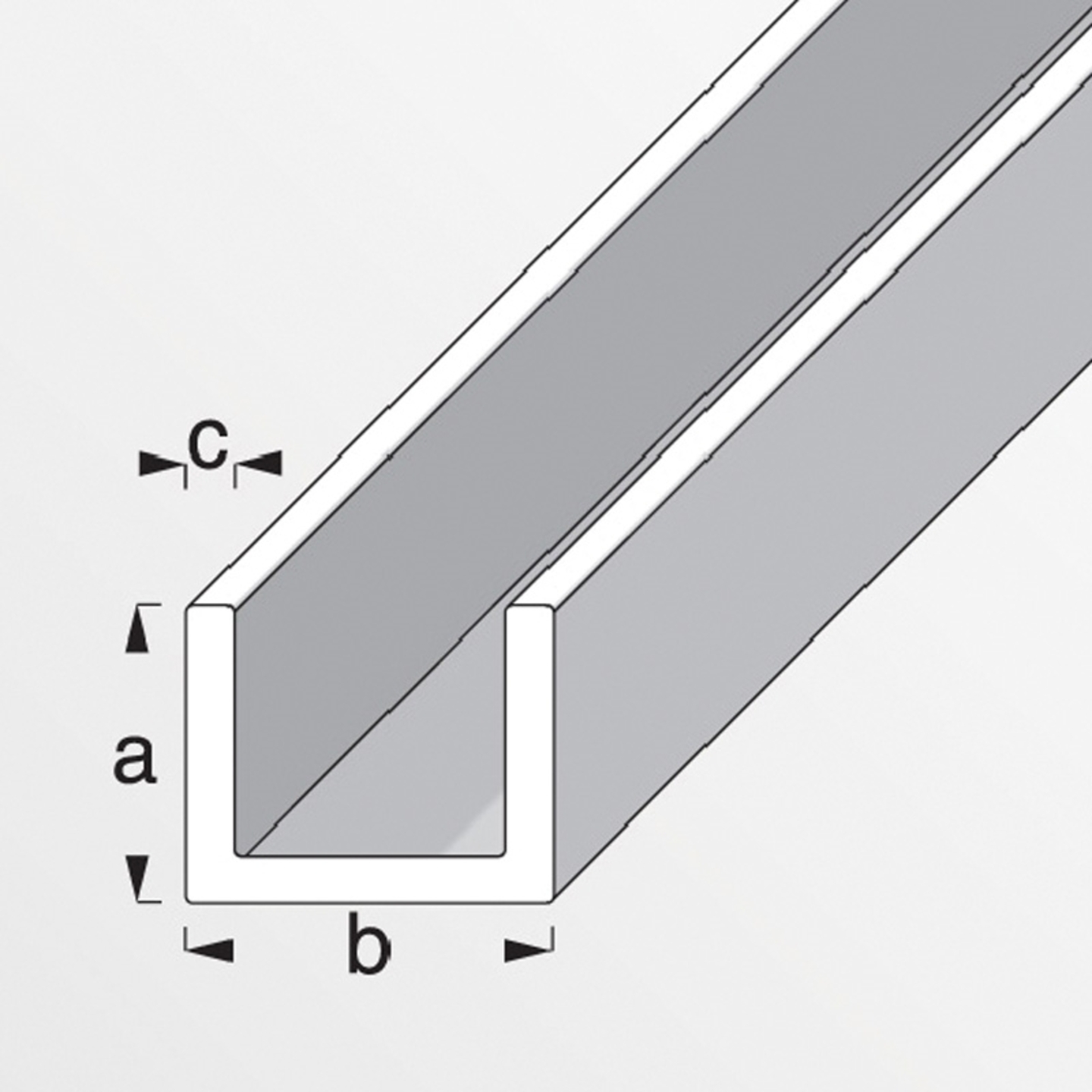 combitech® U-Profil Kunststoff, Weiß 1 m, 7,5 × 7,5 × 1 mm, 7,5 × 7,5 × 1  mm, 1 m