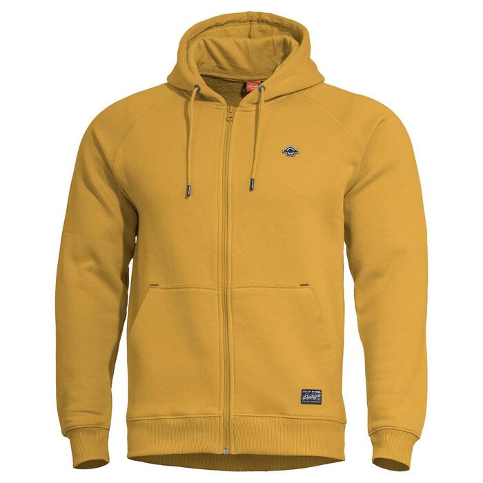 PHAETON HOOD ZIP SWEATER | K09021-ZIP-70-Tuscan Yellow