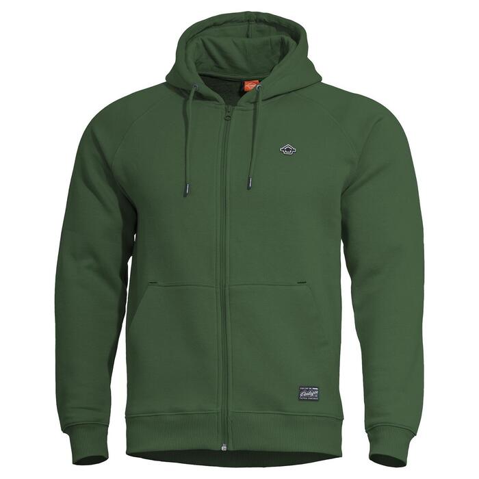 PHAETON HOOD ZIP SWEATER | K09021-ZIP-83-SpringBok Green