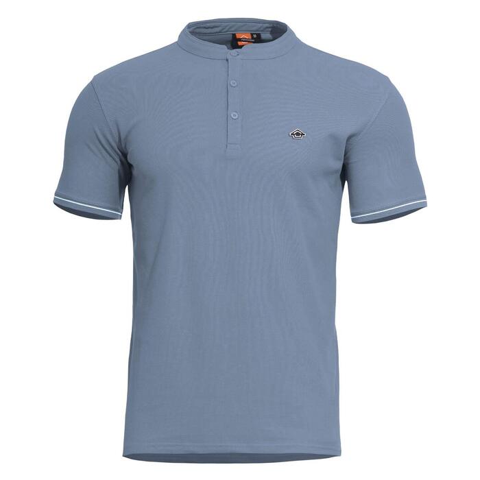 LEVANTES HENLEY T-SHIRT STRIPES K09025-STR-80-Dawn Blue