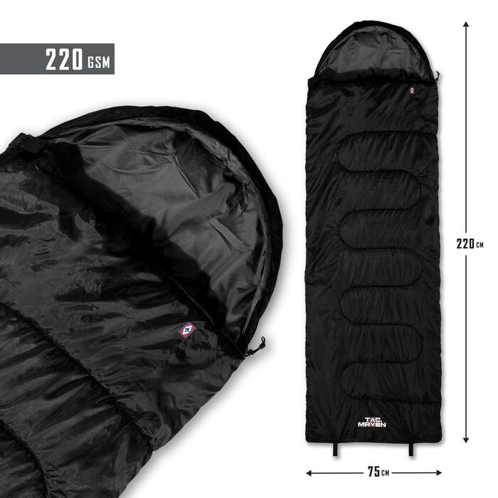 SENTINEL SLEEPING BAG 220GR/m² D19001-01-Black