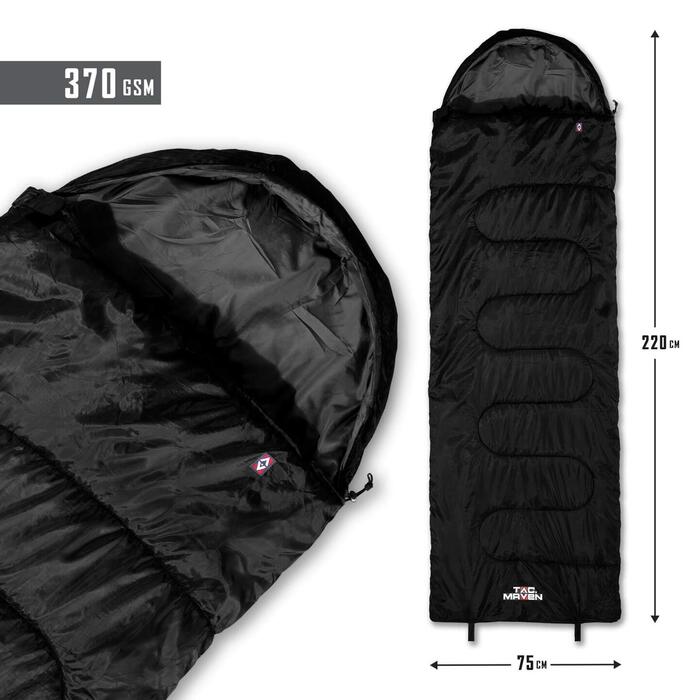 MAJOR SLEEPING BAG 370GR/m² D19002-01-Black