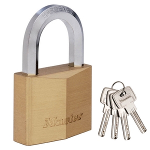 Heavy duty brass nickel plated padlock with hex neck 60mm 1165EURD