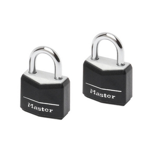 Set of 2 padlocks 20mm with protective cover and matching keys 9120EURTBLK