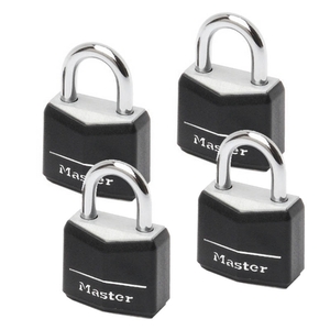 Set of 4 padlocks 20mm with protective cover and matching keys 9120EURQBLKNOP