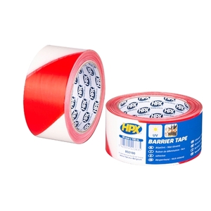 Project tape red/white 50mmx100m B50100