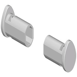 End of pipe for hanging clothes oval 35x20, set of 2 pcs., gray plastic