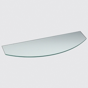 Convex transparent glass shelf 600 x 100/200 x 6 mm