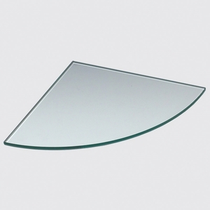 Sandblasted corner glass shelf 250 x 250 x 6 mm