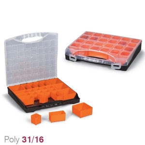 Plastic snuff box Poly 38 - black/orange 30 x 38 x 6 cm Photo 2