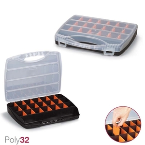 Plastic snuff box Poly 38 - black/orange 30 x 38 x 6 cm Photo 3