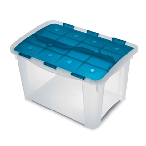 Κουτί αποθήκευσης πλαστικό HomeBox25 με καπάκι με μεντεσέ 32,2 x 46,5 x 28 cm