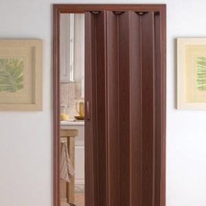PVC folding door with walnut knob 81 x H220 cm
