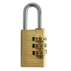 3-digit combination brass padlock