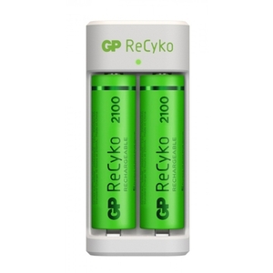 GP Recyko USB charger with 2 AA 2100mAh rechargeable batteries Photo 2