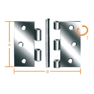Hinges galvanized with pin 50 x 50 x 1.5 mm