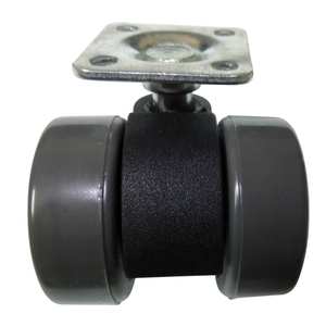 Wheel Φ35 mm double with tread 38 x 38 mm, black
