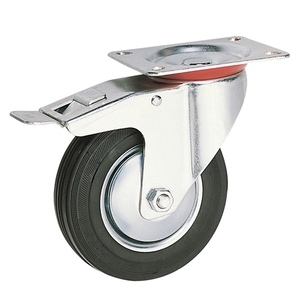 Wheel with brake & tread Φ100 102x84mm black