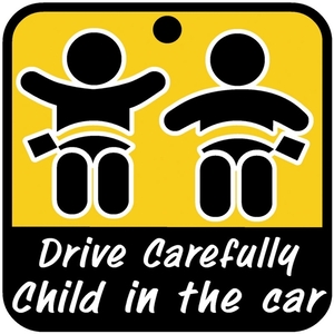 Πινακίδα σήμανσης PVC ''CHILD IN THE CAR''