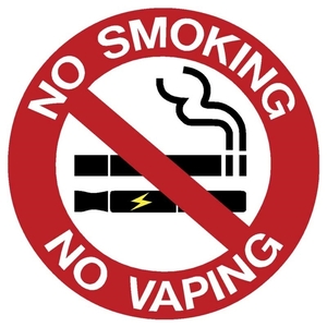 "NO SMOKING / NO VAPING" self-adhesive sign