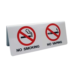 Aluminum table sign "NO SMOKING/NO VAPING" set of 3 pcs.