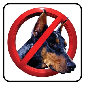 "NO DOGS" PVC sign