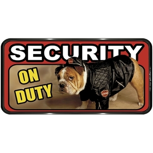 PVC sign "SECURITY ON DUTY"