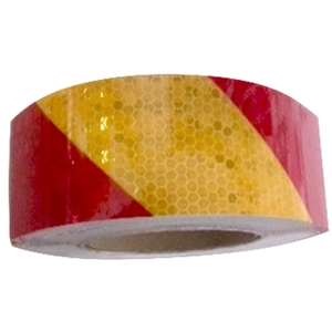 Self-adhesive reflective tape 50mm x 3m, yellow/red