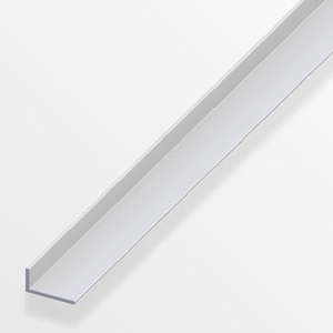 Anodized aluminum corner profile, uneven silver 20 x 20 x 1.5 mm, 1 M