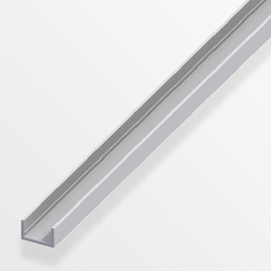Silver Anodized Aluminum U Profile 10 x 22.5 x 1.5mm, 1M