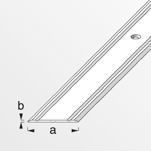 Flat profile for joining floors, screw, anodized aluminum silver 30 x 2 mm, 1 M Photo 4