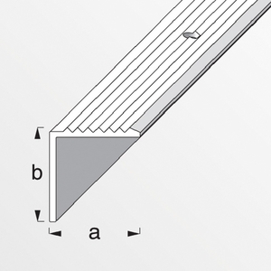 Profile for discreet carpet finish on stairs, screw-on, silver anodized aluminum 19 x 20 mm, 1 M Photo 4