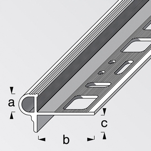 Florentine step profile, silver anodized aluminum 10 x 24.5 x 7.5 mm, 1 M Photo 3