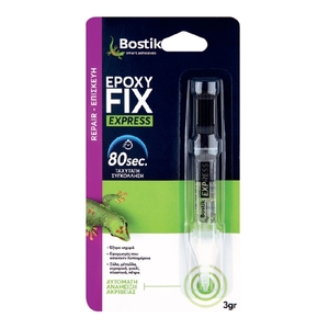 BOSTIK Epoxy FIX EXPRESS Syringe Epoxy Glue, Multi-Purpose, Two Components 3gr