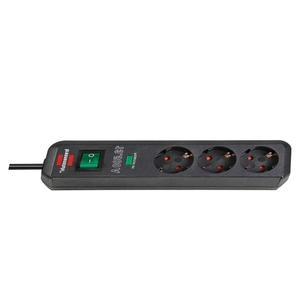 ECO PROTECT power strip with 13,500A overvoltage protection & 6-position charcoal switch